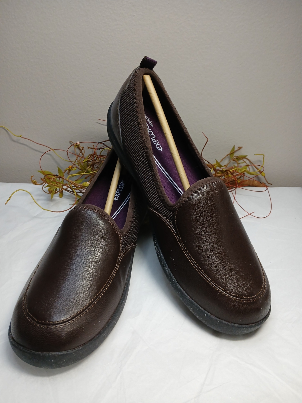 Easy Spirit Brown Leather Slip-On Loafers Explore24